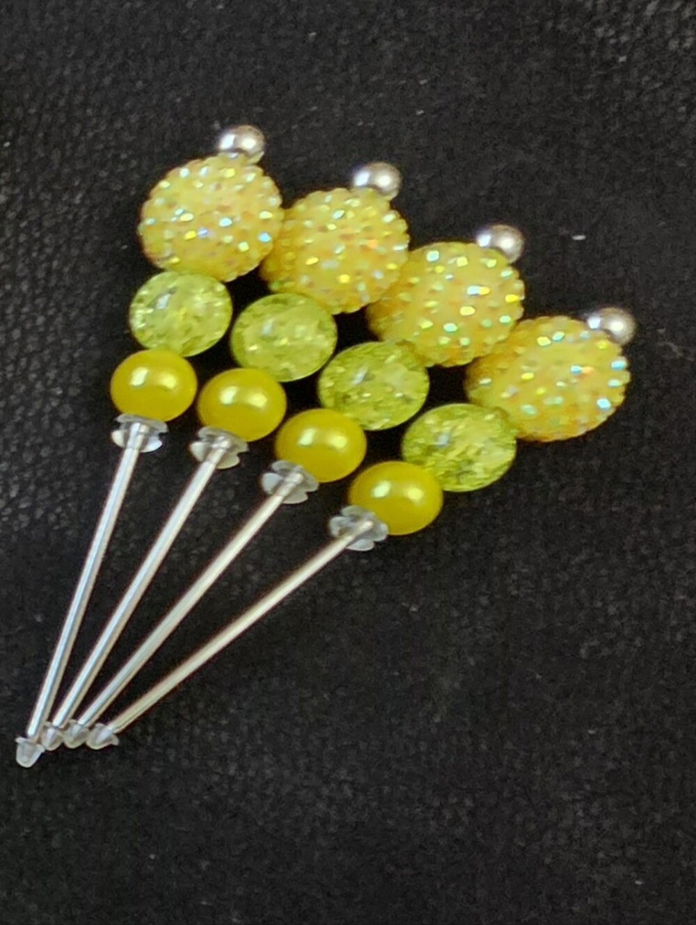 Yellow Beaded Decorative Charcuterie Picks